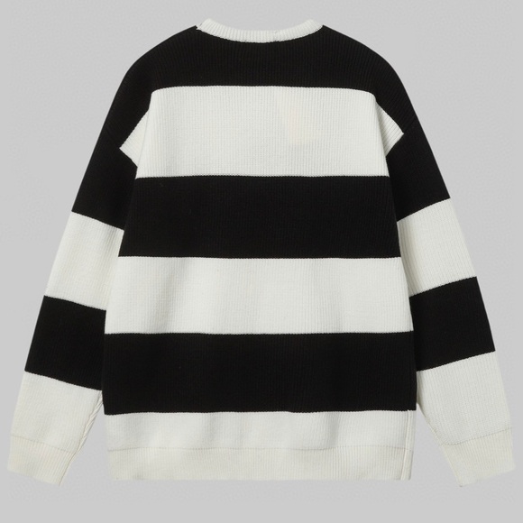 Celine Monochrome Striped Crew Neck Sweater - Picture 3 of 6